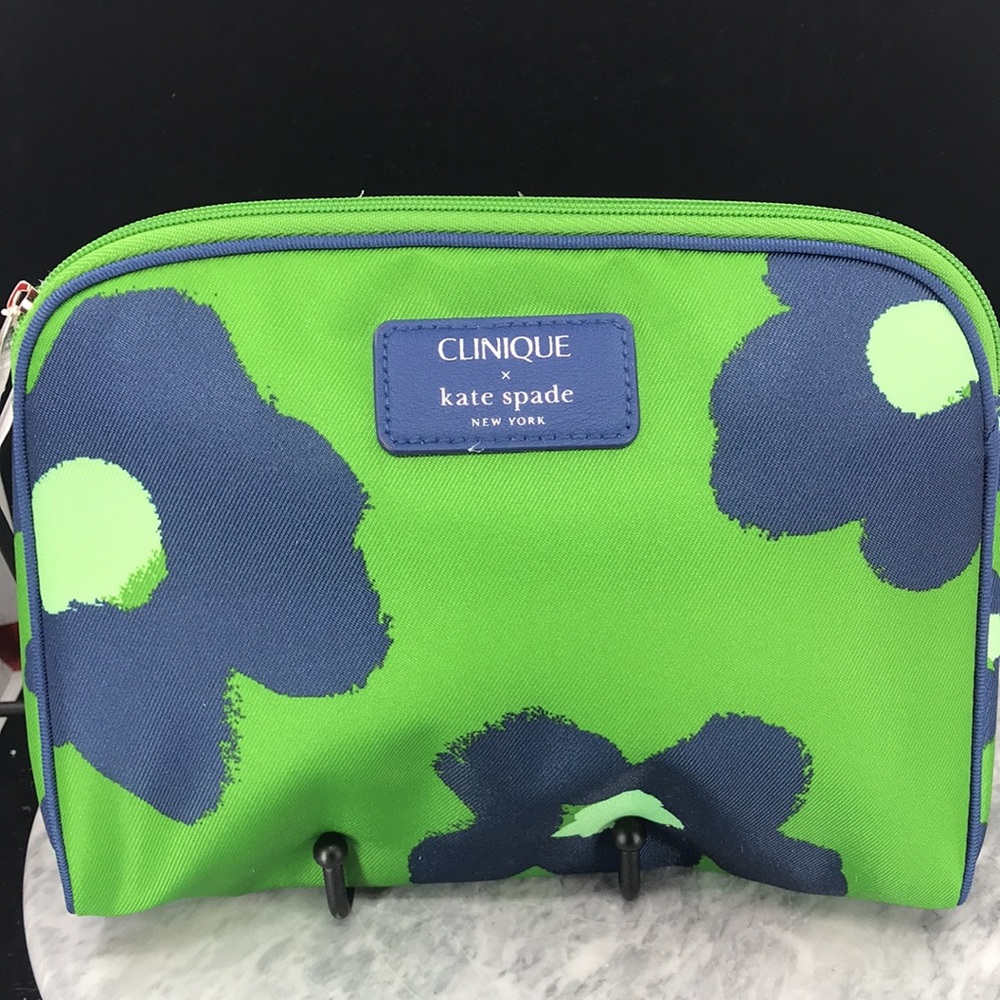 Kate spade x clinique cosmetic pouch Travel Blue Green - Picture 5 of 6